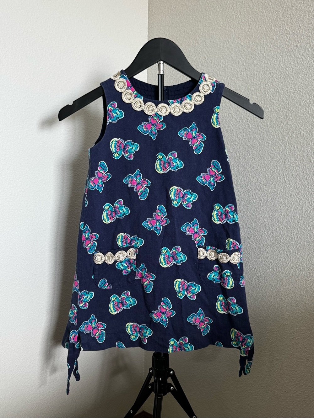 Lilly Pulitzer Navy Dress with Butterfly Print